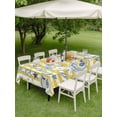 thumbnail image 4 of Outdoor Tablecloth with Umbrella Hole for Patio/Picnic/Party/Camping, Ocean Blue Conch Waterproof Table Cloth Rectangle Table Cover Washable, Summer Starfish Shells Farm Yellow Stripes (52"x 70"), 4 of 9