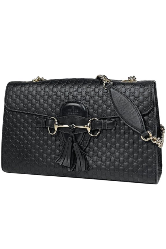 Pre-Owned Gucci Emilie Medium Chain Shoulder Bag, Microguccissima Horsebit, Shima Leather,...