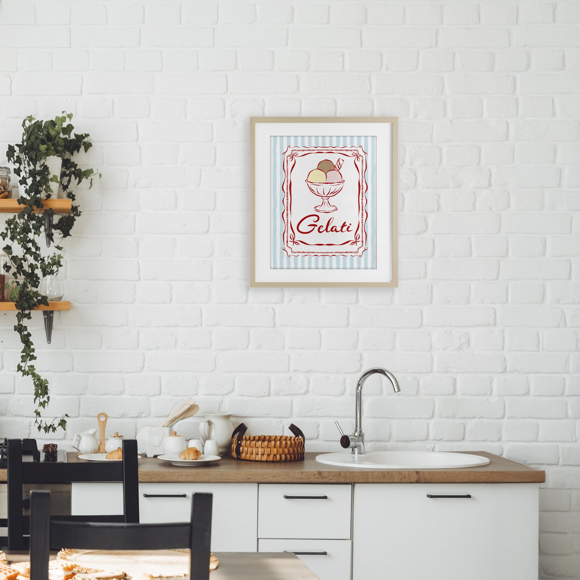 Stupell Industries Italian Summer Gelati Birch Framed Print Under Glass, design by Miriam Wood