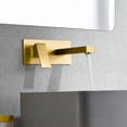 thumbnail image 3 of Products sumerain Wall Mount Bathroom Sink Faucet Brushed Gold and Rough in Valve Included, Left-Handed Single Handle, 3 of 7