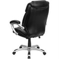 thumbnail image 4 of Flash Furniture High Back Black LeatherSoft Layered Upholstered Executive Swivel Ergonomic Office Chair with Silver Nylon Base and Arms, 4 of 6