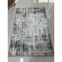 Yesfashion Carpets Area Rugs Washable Velvet (Total 1200Gsm) Pearl Velvet Cotton Tpr Washed Folding Backing Carpet Xm-Abstract-Gold Gray 10*13ft