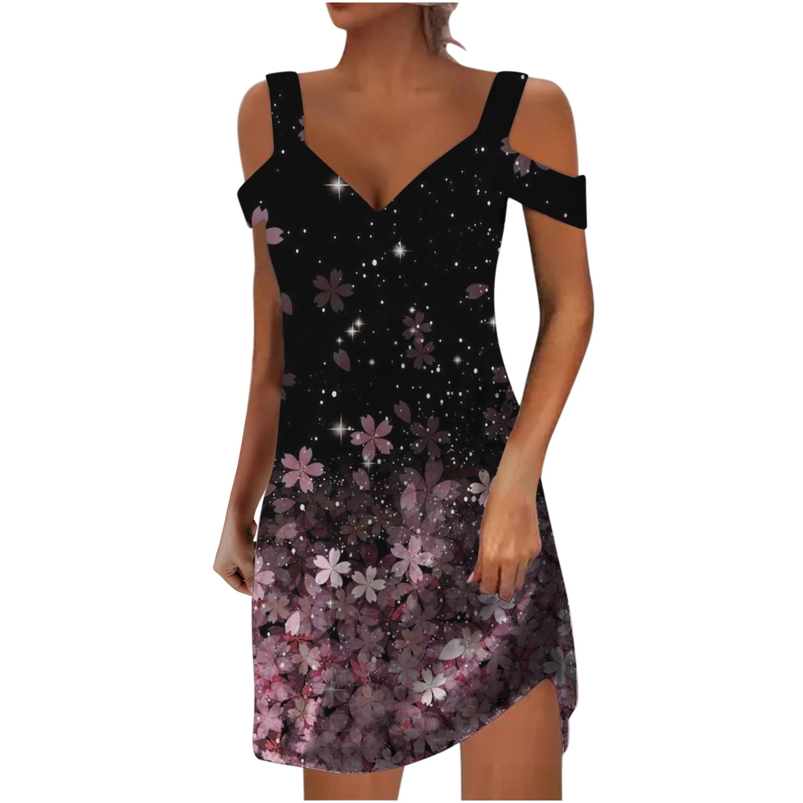 DailyTrove Women's Sequin Slip Dress, Sleeveless, Formal Evening & Party  Wear, Durable Polyester Blend, Contrast Lining - Walmart.com