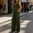 thumbnail image 6 of Bosfbaoi Two Piece Sets for Women Sleeveless Blazer Vest and High Waist Wide Leg Pants Formal Work Office Womens Summer Outfits, 6 of 8