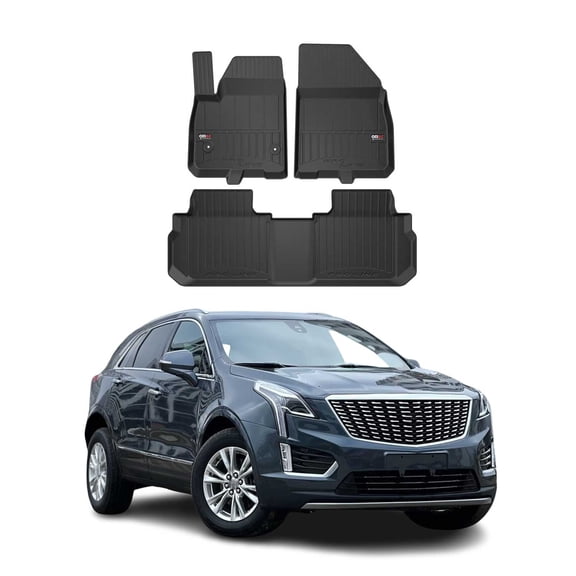 OMAC All-Weather Heavy Duty TPE Floor Mats for Cadillac XT5 2017-2025 3 Pieces