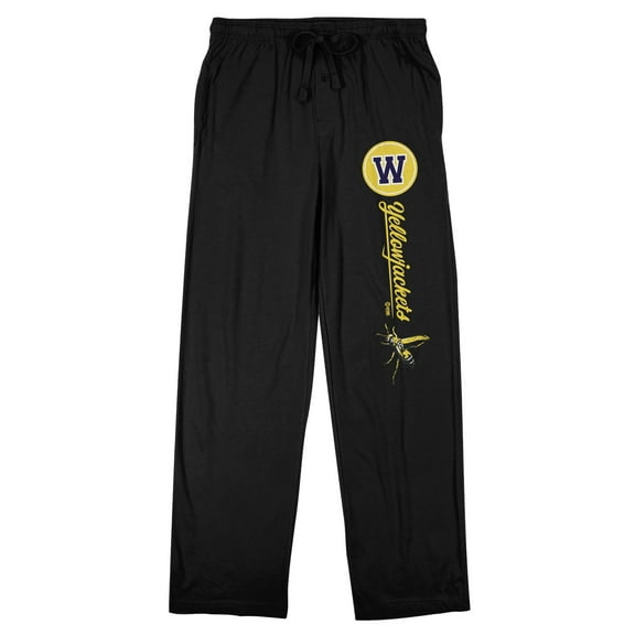 Yellowjackets W Symbol With Bee Men's Black Graphic Sleep Pants-Large