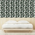 thumbnail image 3 of Ambesonne Dark Floral Peel & Stick Wallpaper for Home, Romantic Roses Leafy, 13"x100", Laurel Green Black and White, 3 of 5