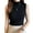 Black, variant on Women Summer Bottoming Vest Half High Collar Sleeveless Knitting Tops Slim Fit Solid Color Tank Tops Streetwear