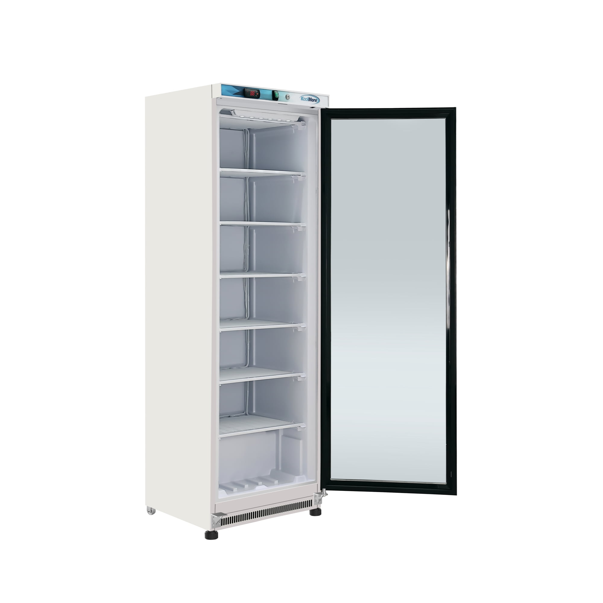 12 Cu. ft. Commercial Freezer with Glass Door in White - Manual Defrost (KM-FMD12WGD)