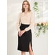 thumbnail image 3 of Blusa Elegante de Oficina para Mujeres Allegra K Cuello Sedoso Corbata Cuello En V Manga Larga Albaricoque S, 3 of 6