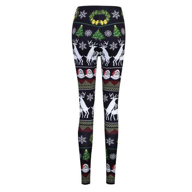 MKLEKYY Leggings de yoga ajustados con estampado navideño para mujer