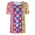 thumbnail image 5 of Blusas para las Mujeres Casual Impreso Cuello Redondo Manga Corta Camiseta Top, Tops Cortos para las Mujeres Primavera Verano, 5 of 5