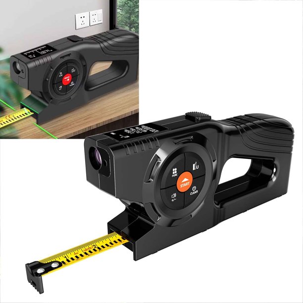 Cinta métrica digital 3 en 1 Herramienta de medición electrónica | Bloqueo automático | Pantalla LCD recargable | 99 Almacenamiento de registros | Construcción de aleación | 7,56 x 3,52 x 1,61