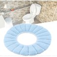 thumbnail image 2 of fundas de asiento de inodoro suaves y gruesas para baño, cómodas de repuesto, lavables, reutilizables y antideslizantes (azul), 2 of 5