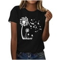 thumbnail image 2 of Giftesty Blouses for Women Dressy Casual Women Fashion Summer Sexy Printed Regular Women Short Sleeves Round Neck, 2 of 4