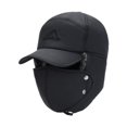 thumbnail image 3 of Gorro de de invierno, gorro Ushanka cómodo e informal para correr, en bicicleta, acampar Negro, 3 of 8