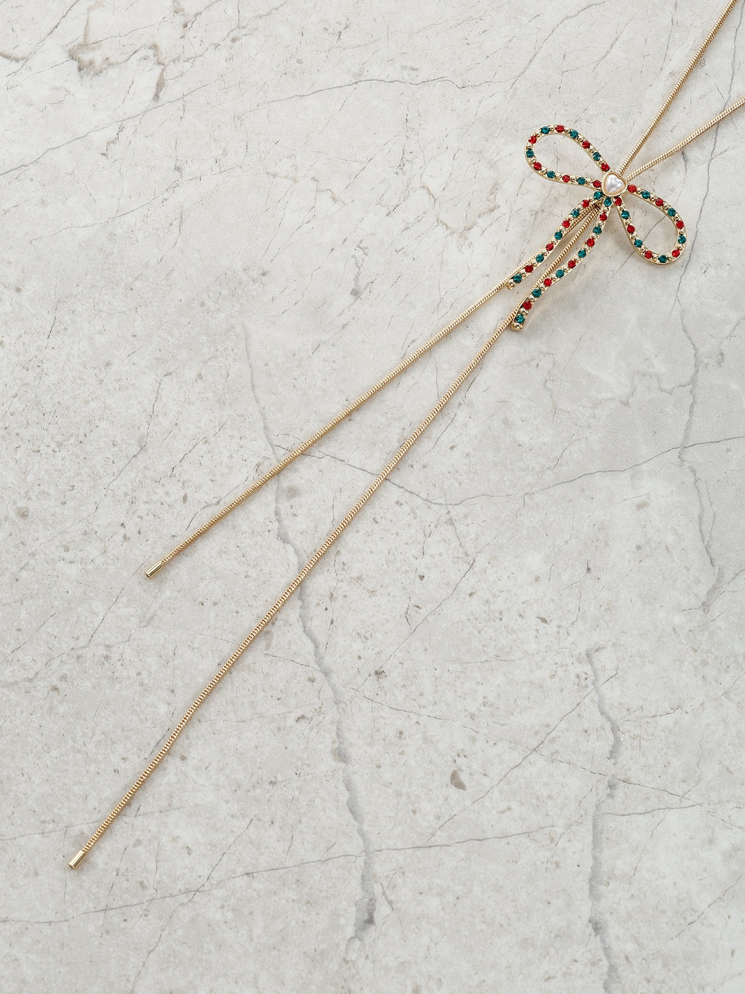 Packed Party Bow Lariat Necklace