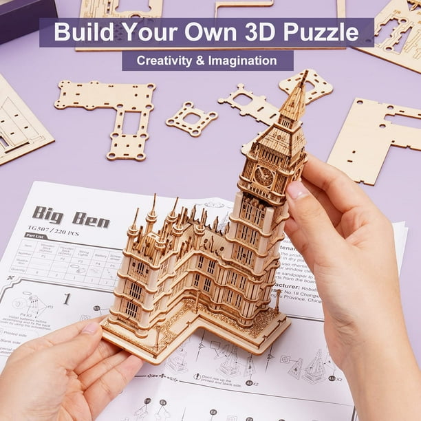 Rolife Big Ben With Lights TG507 Architecture 3D Wooden Puzzle