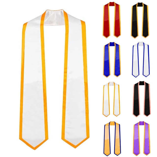 YWOAGH Graduation Sash 72 Inch Senior Year Ribbon Scarf Casual Solid Color Belt for Commencement Academic Achievement Black