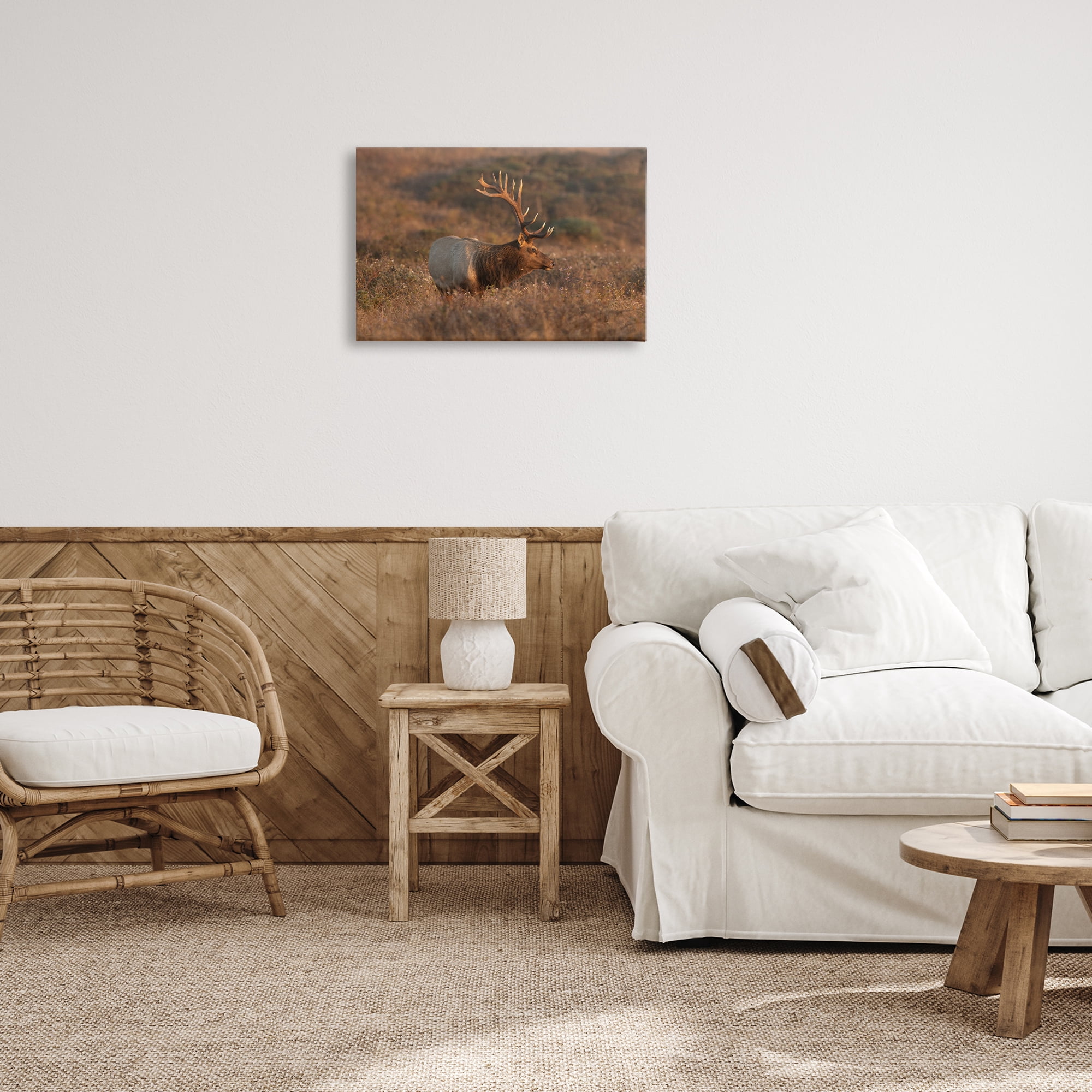 Stupell Industries Roaming Elk Photography Landscape & Nature Photography Wrapped Canvas Art Print Wall Art, 24 x 16
