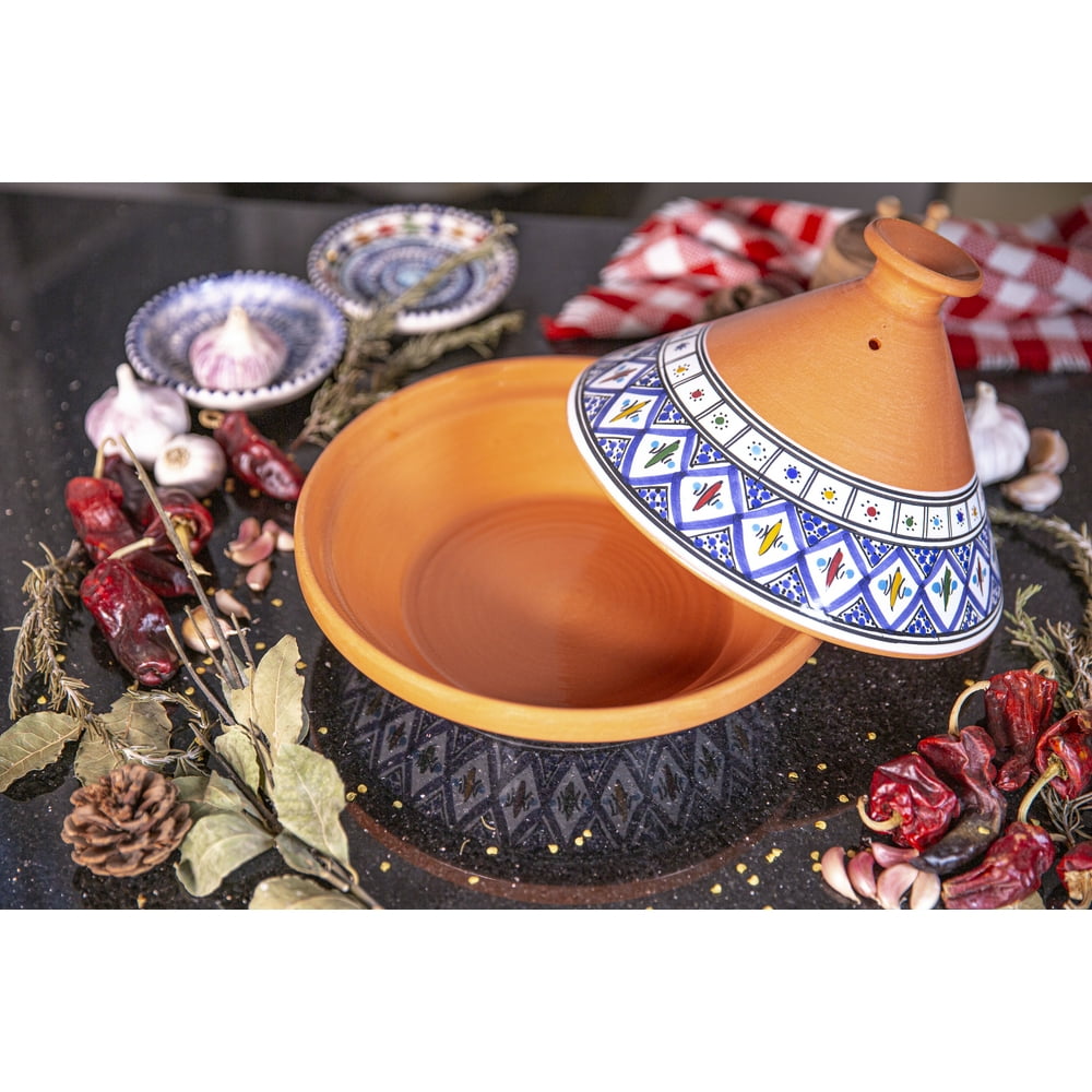 Kamsah Hand Made and Hand Painted Tagine Pot Moroccan Ceramic Pots