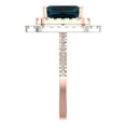 thumbnail image 3 of 2.62 ct Emerald Cut Natural London Blue Topaz with Simulated Diamond Halo Accents 18K Rose/White Gold Womens Engagement Ring, 3 of 5