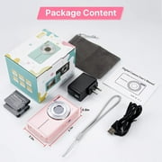 Zostuic Digital Camera, 1080P 44MP Vlogging Camera 16X Zoom Compact Portable Mini Rechargeable Kids Camera with 32GB Card