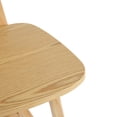 thumbnail image 5 of GDF Studio 25.75" Bari Indoor Wood Bar Stools with Rattan Backrest, Natural Finish, Set of 2, 5 of 7