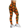thumbnail image 6 of Halloween Leggings for Women Elastic High Waist Funny Pumpkin Ghost Print Tights Pants Workout Yoga Pants, 6 of 7