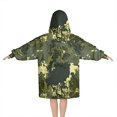 thumbnail image 2 of Green Brown Camo Forest Pattern Blanket Hoodies for Kids 6-13YR Oversize Wearable Blanket Hoodies for Boys Girls Teens, 2 of 7