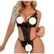 thumbnail image 4 of Moda para mujer Lencería sexy Mallas Encaje Flores Hueco Sexy Tirantes Mono de malla transparente Fridja nalpqowj43048, 4 of 9