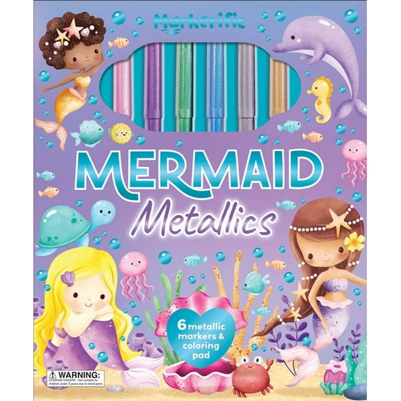 Markerific Markerific: Mermaid Metallics: Activity Folder with 6 Markers, (Hardcover)