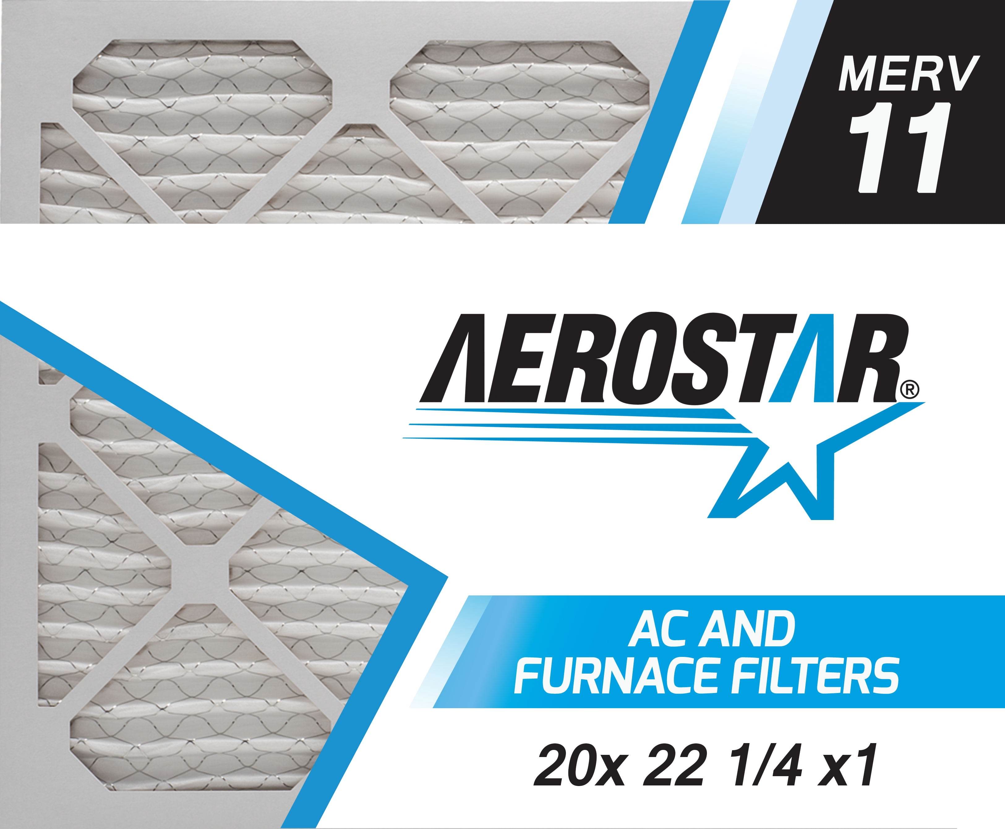 Aerostar 20x22 1/4x1 MERV 11, Air Filter, Box of 4 - Walmart.com