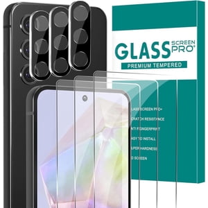 [3+3 Pack] Glass Screen Protector for Samsung Galaxy A35 with Camera Lens Protector, 3D Curved, 6.6 inch 2024 9H Tempered Glass for Galaxy A35 Glass Screen Protector