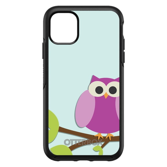 DistinctInk OtterBox Symmetry Custom Case for Apple iPhone 15 (6.1" Screen) - Cartoon Owls - Slim Profile Design