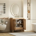 thumbnail image 4 of Euroco 30 Inch Bathroom Vanity with Resin Sink, Freestanding Bathroom Vanity Set with Hidden Drawer, Storage Cabinet for Bathroom, Solid Wood Frame Bathroom Cabinet, 4 of 9