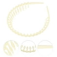 thumbnail image 2 of 1 Pc Classic Fashion Frosted Wavy Hairband for Women for Girls 3.74" ID Beige, 2 of 4