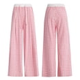 thumbnail image 3 of ABATAB Pajama Pants for Women Soft Comfy Wide Leg Plaid Sleepwear Elastic Waisted Casual Baggy Lightweight Beach Pj Bottom, 3 of 4