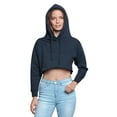 thumbnail image 2 of G-Style USA Women's Long Sleeved Crop Top Hoodie LH13118 - Navy -Large, 2 of 8