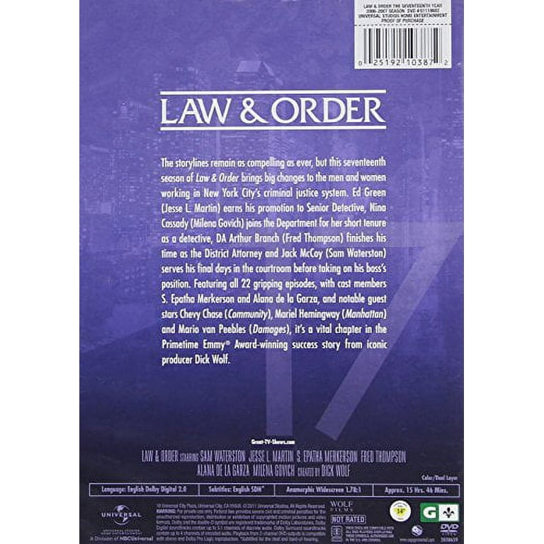 Law & Order: The Seventeenth Year (DVD), Universal Studios