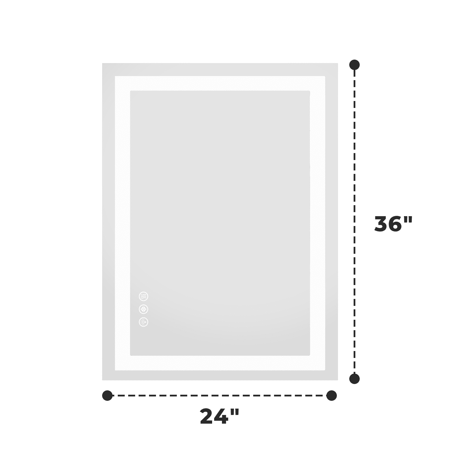 Alvantor LED Bathroom Mirror with Dimmable Lights and Anti-Fog Tempered Glass