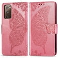 thumbnail image 2 of Dteck Case for Samsung Galaxy S20 FE(6.5 inches),Butterfly Patterned Magnetic Leather Wallet Card Holder Flip Cover Protective Shockproof Kickstand S20 FE 5G Phone Case ,Pink, 2 of 5