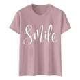 thumbnail image 5 of HXWCHs Women Loose Fit Solid tops Women's Graphic Printed T-Shirt Casual Short Sleeve Summer top Tee Shirt Comfortable Daily Wear XXL Pink, 5 of 5