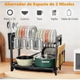 thumbnail image 4 of Escurreplatos De Doble Capa, Mejorado Con Rejilla Para Tazas Modelo Negro, 4 of 4