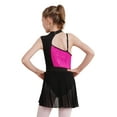 thumbnail image 2 of CHICTRY Kids Girls Ballet Contemporary Dance Dress Shiny Sequins Mesh Patchwork Asymmetrical Dance Costume Hot Pink 8, 2 of 7