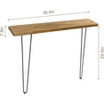 thumbnail image 2 of NOZE Console Sofa Table Wall-Mounted Side Table  Wood Table for Entryway Living Room with Two Iron Feet, Rustic Brown, 2 of 16