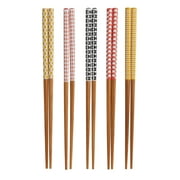 World Market Multicolor Geo Bamboo Chopsticks 5 Pack of 2 each, 8.86" L