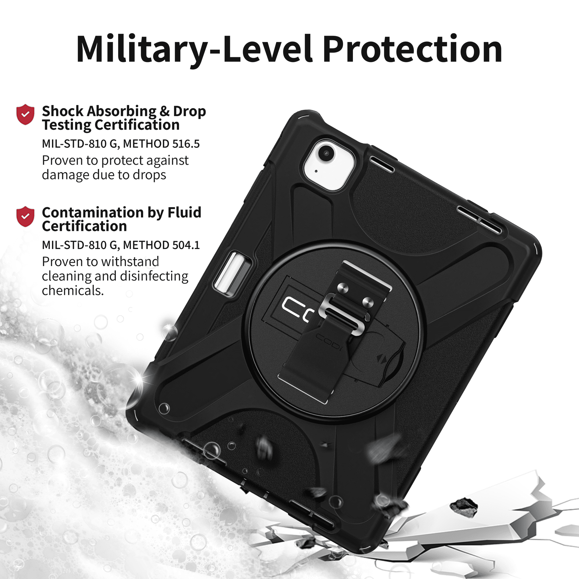 CODi Rugged Case for iPad Air 11" (M2, M3, M4), iPad Pro 11" (1st–4th Gen), iPad Air 10.9" (4th–5th Gen) – 360° Protection with Kickstand, Hand Strap, Shoulder Strap & Pencil Holder