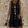 thumbnail image 2 of Vestido HUOGUO para mujer, casual, de encaje, cuello en O, estampado retro, 2 of 5