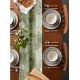 thumbnail image 2 of Table Runner Dresser Scarves 70 Inch Long, Abstract Sage Green Oil Painting Linen Dining Table Runners Retro Rustic Graffiti Artwork Tabletop Scarf for Wedding Holiday Party Kitchen, 2 of 7